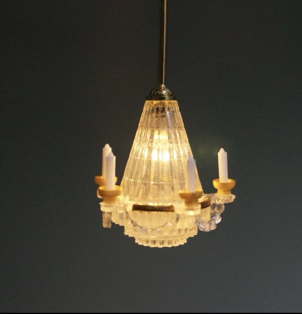 Dollhouse 1:12 Scale Miniature Chandelier Ceiling 5 Candle Light New In Box